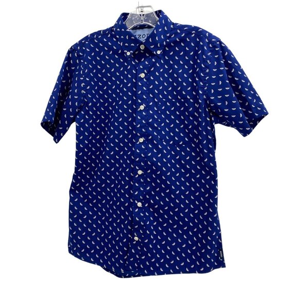 Izod Blue Short Sleeve Casual Button-Up Shirt | Size S - Picture 1 of 5